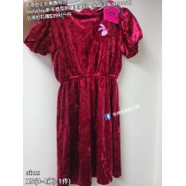 (出清) 香港迪士尼樂園限定 Stella lou 新年造型刺繡圖案兒童絲絨洋裝 (BP0050)